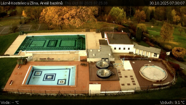 Lázně Kostelec u Zlína - Areál bazénů - 30.10.2025 v 07:30 Lázně Kostelec u Zlína - Areál bazénů - 30.10.2025 v 07:30