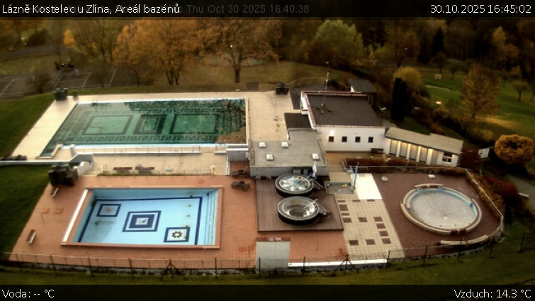 Lázně Kostelec u Zlína - Areál bazénů - 30.10.2025 v 16:45 Lázně Kostelec u Zlína - Areál bazénů - 30.10.2025 v 16:45