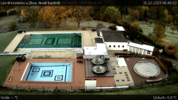 Lázně Kostelec u Zlína - Areál bazénů - 31.10.2025 v 06:45 Lázně Kostelec u Zlína - Areál bazénů - 31.10.2025 v 06:45