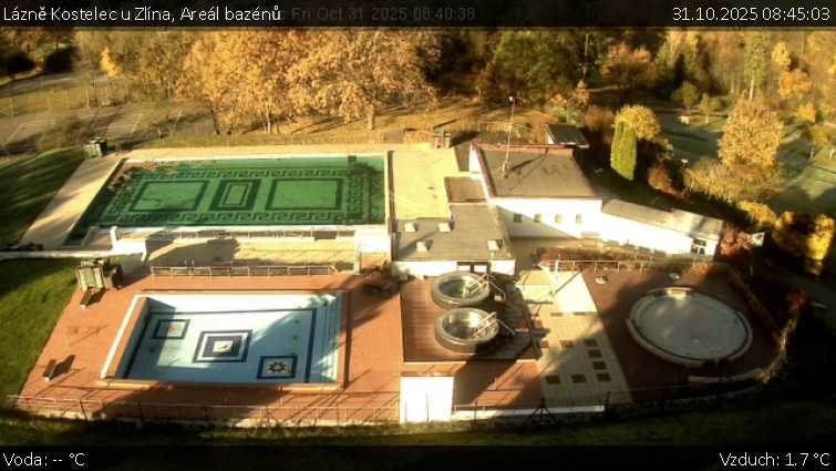 Lázně Kostelec u Zlína - Areál bazénů - 31.10.2025 v 08:45 Lázně Kostelec u Zlína - Areál bazénů - 31.10.2025 v 08:45