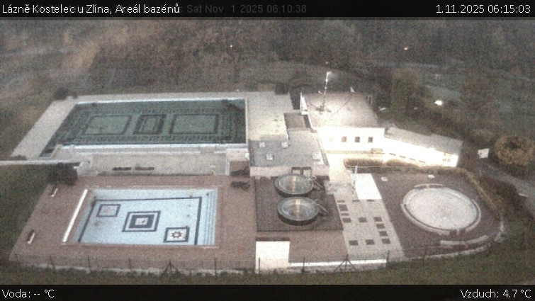 Lázně Kostelec u Zlína - Areál bazénů - 1.11.2025 v 06:15 Lázně Kostelec u Zlína - Areál bazénů - 1.11.2025 v 06:15