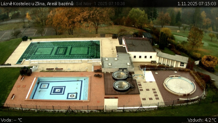 Lázně Kostelec u Zlína - Areál bazénů - 1.11.2025 v 07:15 Lázně Kostelec u Zlína - Areál bazénů - 1.11.2025 v 07:15