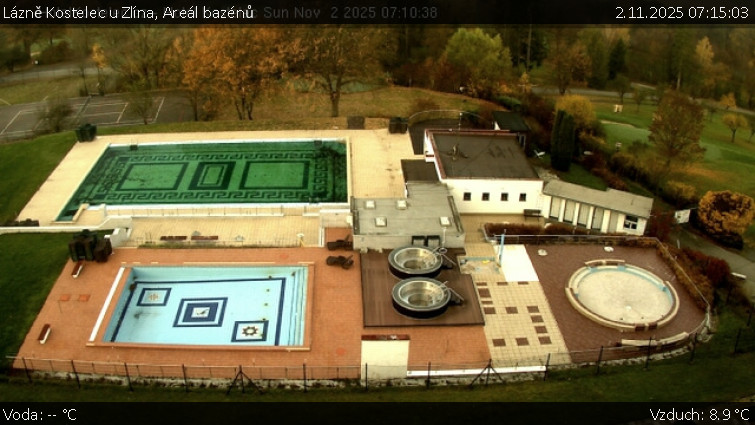 Lázně Kostelec u Zlína - Areál bazénů - 2.11.2025 v 07:15 Lázně Kostelec u Zlína - Areál bazénů - 2.11.2025 v 07:15