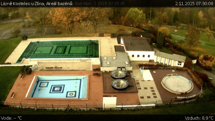 Lázně Kostelec u Zlína - Areál bazénů - 2.11.2025 v 07:30 Lázně Kostelec u Zlína - Areál bazénů - 2.11.2025 v 07:30