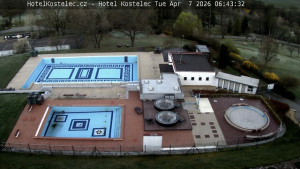 Lázně Kostelec u Zlína - Areál bazénů - 7.4.2026 v 06:45 Lázně Kostelec u Zlína - Areál bazénů - 7.4.2026 v 06:45