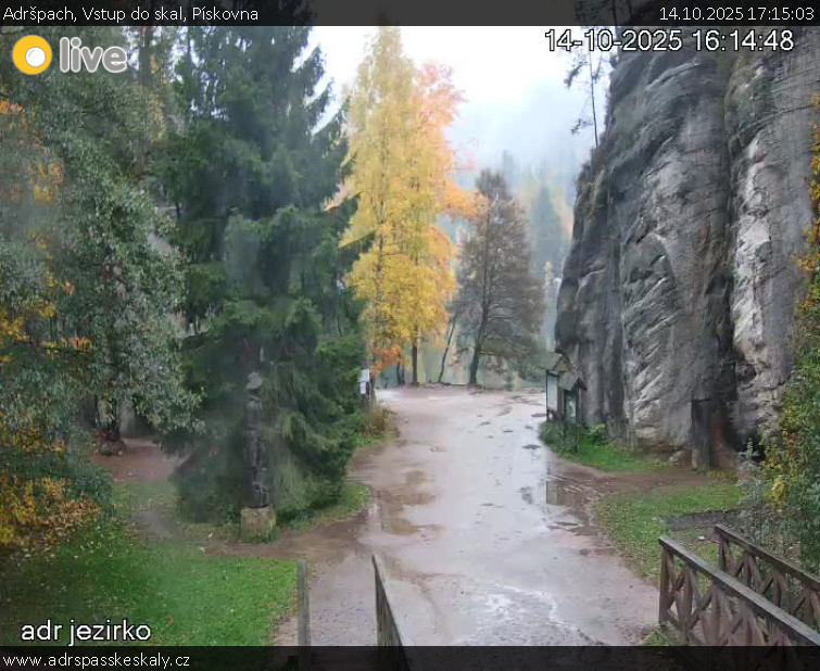 Adršpach - Vstup do skal, Pískovna - 14.10.2025 v 17:15 Adršpach - Vstup do skal, Pískovna - 14.10.2025 v 17:15