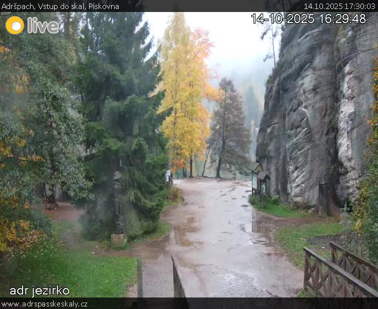 Adršpach - Vstup do skal, Pískovna - 14.10.2025 v 17:30 Adršpach - Vstup do skal, Pískovna - 14.10.2025 v 17:30