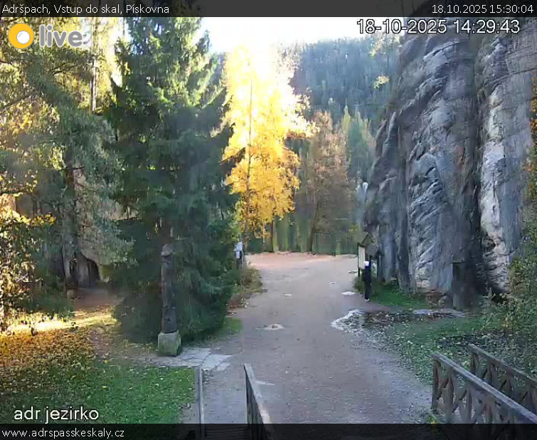 Adršpach - Vstup do skal, Pískovna - 18.10.2025 v 15:30 Adršpach - Vstup do skal, Pískovna - 18.10.2025 v 15:30