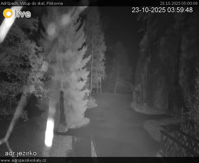 Adršpach - Vstup do skal, Pískovna - 23.10.2025 v 05:00 Adršpach - Vstup do skal, Pískovna - 23.10.2025 v 05:00