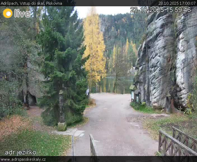 Adršpach - Vstup do skal, Pískovna - 23.10.2025 v 17:00 Adršpach - Vstup do skal, Pískovna - 23.10.2025 v 17:00