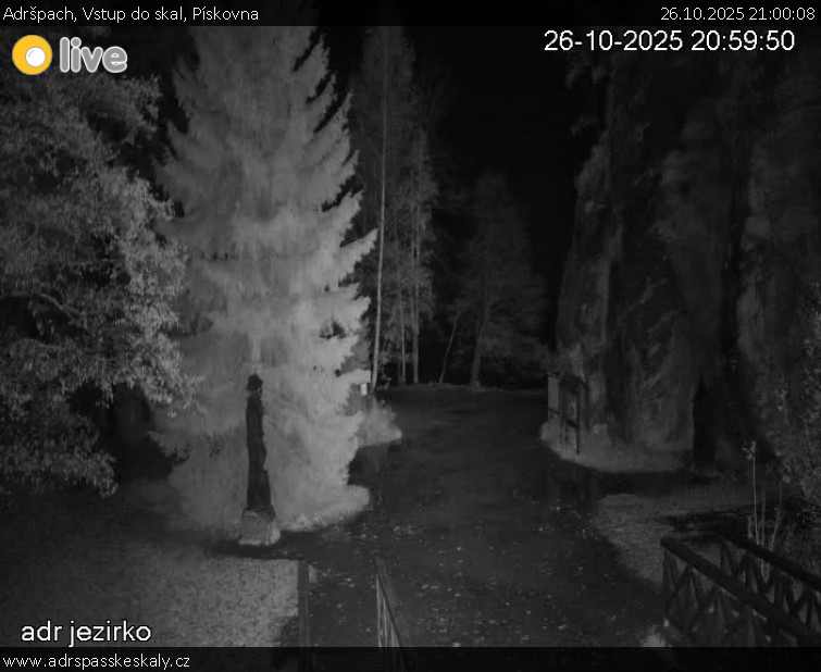 Adršpach - Vstup do skal, Pískovna - 26.10.2025 v 21:00 Adršpach - Vstup do skal, Pískovna - 26.10.2025 v 21:00