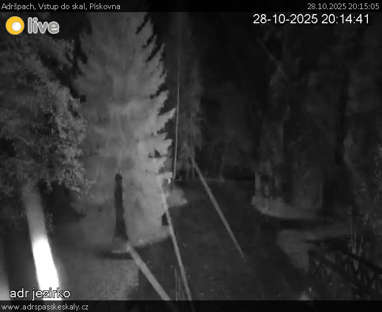 Adršpach - Vstup do skal, Pískovna - 28.10.2025 v 20:15 Adršpach - Vstup do skal, Pískovna - 28.10.2025 v 20:15