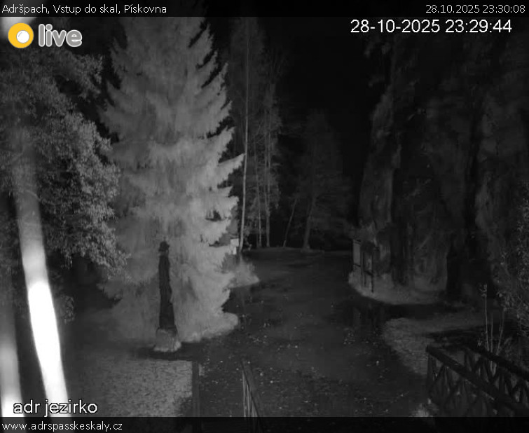 Adršpach - Vstup do skal, Pískovna - 28.10.2025 v 23:30 Adršpach - Vstup do skal, Pískovna - 28.10.2025 v 23:30
