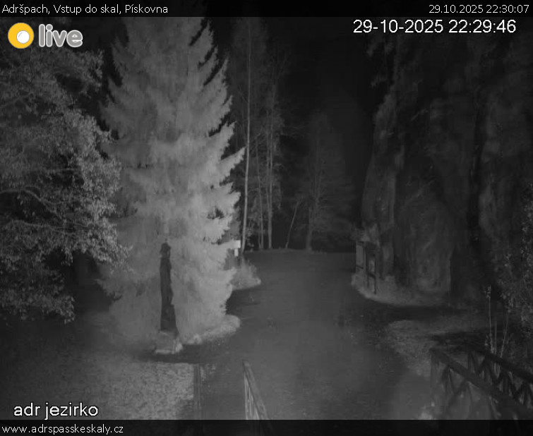 Adršpach - Vstup do skal, Pískovna - 29.10.2025 v 22:30 Adršpach - Vstup do skal, Pískovna - 29.10.2025 v 22:30