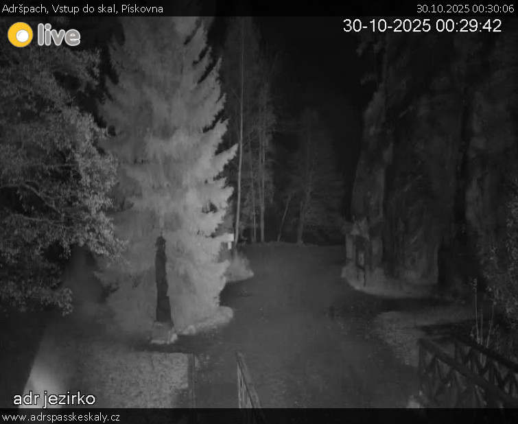 Adršpach - Vstup do skal, Pískovna - 30.10.2025 v 00:30 Adršpach - Vstup do skal, Pískovna - 30.10.2025 v 00:30