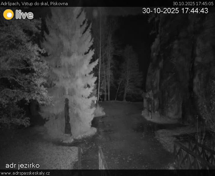 Adršpach - Vstup do skal, Pískovna - 30.10.2025 v 17:45 Adršpach - Vstup do skal, Pískovna - 30.10.2025 v 17:45
