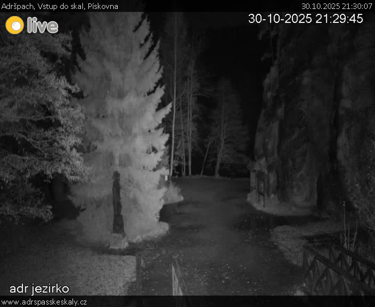 Adršpach - Vstup do skal, Pískovna - 30.10.2025 v 21:30 Adršpach - Vstup do skal, Pískovna - 30.10.2025 v 21:30
