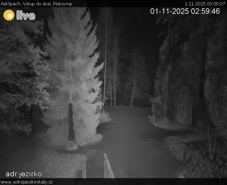 Adršpach - Vstup do skal, Pískovna - 1.11.2025 v 03:00 Adršpach - Vstup do skal, Pískovna - 1.11.2025 v 03:00