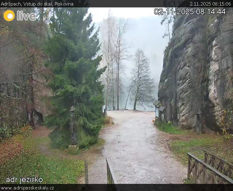 Adršpach - Vstup do skal, Pískovna - 2.11.2025 v 08:15 Adršpach - Vstup do skal, Pískovna - 2.11.2025 v 08:15