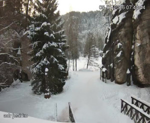 Adršpach - Vstup do skal, Pískovna - 8.1.2026 v 07:45 Adršpach - Vstup do skal, Pískovna - 8.1.2026 v 07:45