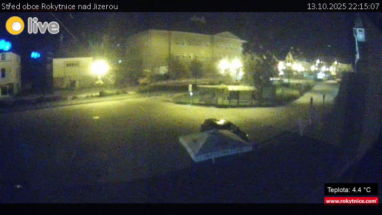 Město Rokytnice nad Jizerou - Střed obce Rokytnice nad Jizerou - 13.10.2025 v 22:15 Město Rokytnice nad Jizerou - Střed obce Rokytnice nad Jizerou - 13.10.2025 v 22:15