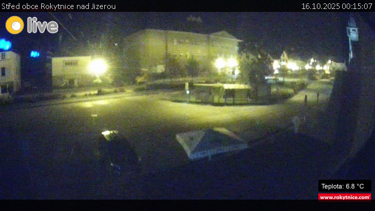 Město Rokytnice nad Jizerou - Střed obce Rokytnice nad Jizerou - 16.10.2025 v 00:15 Město Rokytnice nad Jizerou - Střed obce Rokytnice nad Jizerou - 16.10.2025 v 00:15