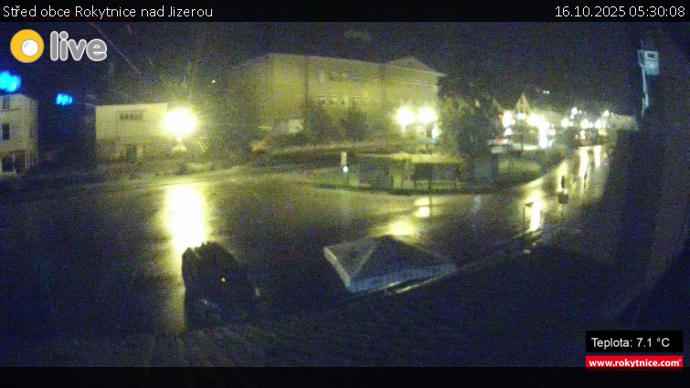 Město Rokytnice nad Jizerou - Střed obce Rokytnice nad Jizerou - 16.10.2025 v 05:30 Město Rokytnice nad Jizerou - Střed obce Rokytnice nad Jizerou - 16.10.2025 v 05:30
