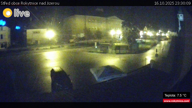 Město Rokytnice nad Jizerou - Střed obce Rokytnice nad Jizerou - 16.10.2025 v 23:30 Město Rokytnice nad Jizerou - Střed obce Rokytnice nad Jizerou - 16.10.2025 v 23:30