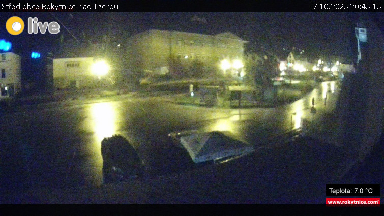 Město Rokytnice nad Jizerou - Střed obce Rokytnice nad Jizerou - 17.10.2025 v 20:45 Město Rokytnice nad Jizerou - Střed obce Rokytnice nad Jizerou - 17.10.2025 v 20:45