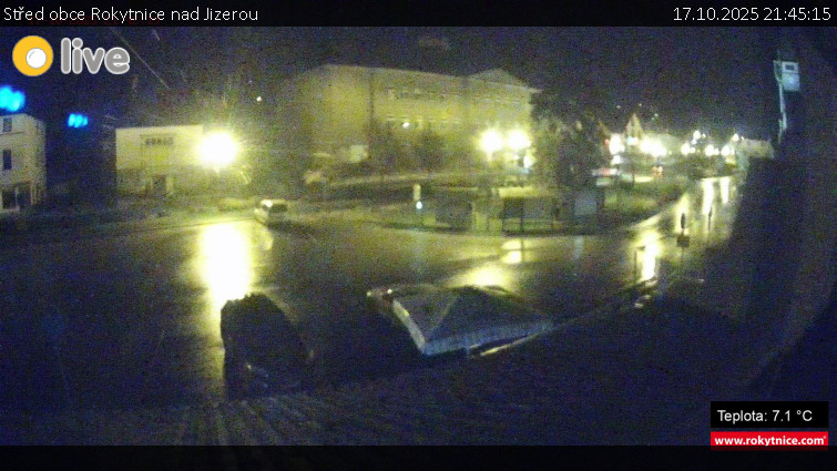 Město Rokytnice nad Jizerou - Střed obce Rokytnice nad Jizerou - 17.10.2025 v 21:45 Město Rokytnice nad Jizerou - Střed obce Rokytnice nad Jizerou - 17.10.2025 v 21:45