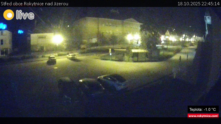 Město Rokytnice nad Jizerou - Střed obce Rokytnice nad Jizerou - 18.10.2025 v 22:45 Město Rokytnice nad Jizerou - Střed obce Rokytnice nad Jizerou - 18.10.2025 v 22:45
