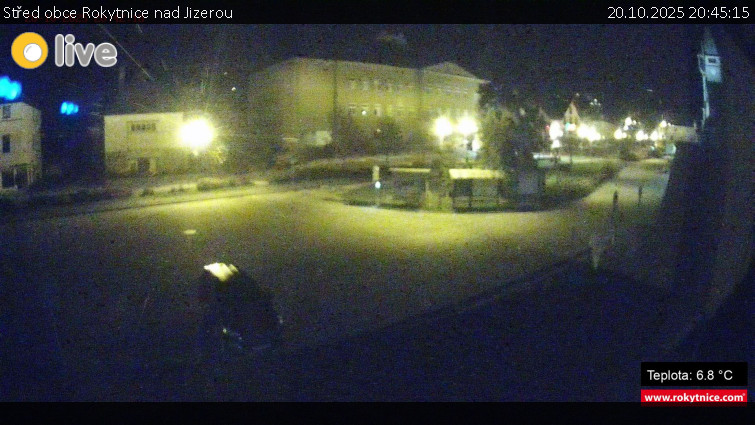 Město Rokytnice nad Jizerou - Střed obce Rokytnice nad Jizerou - 20.10.2025 v 20:45 Město Rokytnice nad Jizerou - Střed obce Rokytnice nad Jizerou - 20.10.2025 v 20:45
