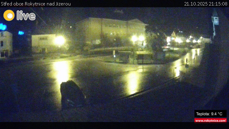 Město Rokytnice nad Jizerou - Střed obce Rokytnice nad Jizerou - 21.10.2025 v 21:15 Město Rokytnice nad Jizerou - Střed obce Rokytnice nad Jizerou - 21.10.2025 v 21:15