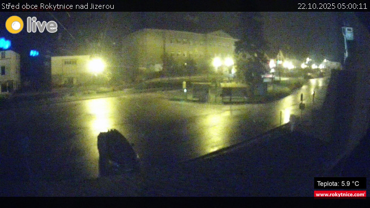 Město Rokytnice nad Jizerou - Střed obce Rokytnice nad Jizerou - 22.10.2025 v 05:00 Město Rokytnice nad Jizerou - Střed obce Rokytnice nad Jizerou - 22.10.2025 v 05:00