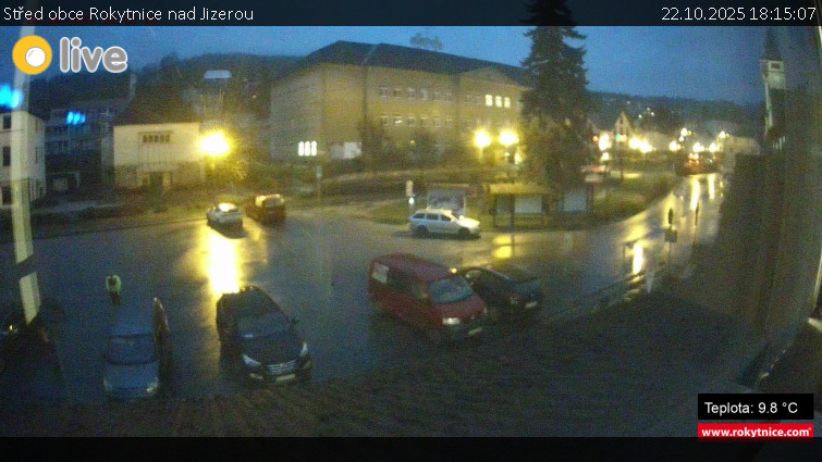 Město Rokytnice nad Jizerou - Střed obce Rokytnice nad Jizerou - 22.10.2025 v 18:15 Město Rokytnice nad Jizerou - Střed obce Rokytnice nad Jizerou - 22.10.2025 v 18:15