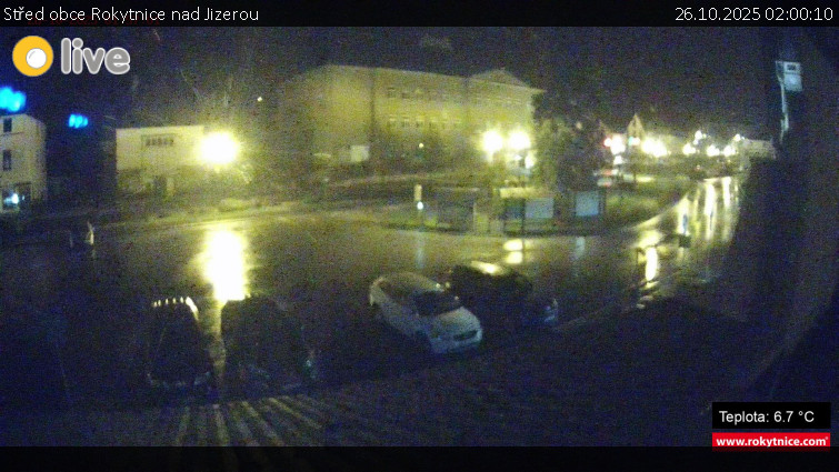 Město Rokytnice nad Jizerou - Střed obce Rokytnice nad Jizerou - 26.10.2025 v 02:00 Město Rokytnice nad Jizerou - Střed obce Rokytnice nad Jizerou - 26.10.2025 v 02:00