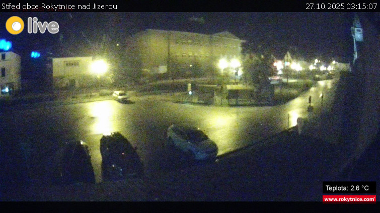 Město Rokytnice nad Jizerou - Střed obce Rokytnice nad Jizerou - 27.10.2025 v 03:15 Město Rokytnice nad Jizerou - Střed obce Rokytnice nad Jizerou - 27.10.2025 v 03:15