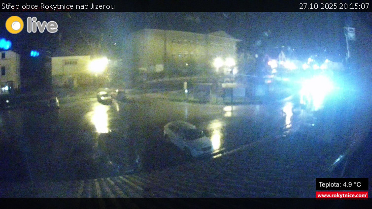 Město Rokytnice nad Jizerou - Střed obce Rokytnice nad Jizerou - 27.10.2025 v 20:15 Město Rokytnice nad Jizerou - Střed obce Rokytnice nad Jizerou - 27.10.2025 v 20:15
