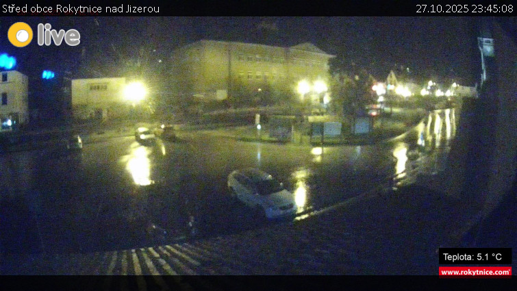 Město Rokytnice nad Jizerou - Střed obce Rokytnice nad Jizerou - 27.10.2025 v 23:45 Město Rokytnice nad Jizerou - Střed obce Rokytnice nad Jizerou - 27.10.2025 v 23:45