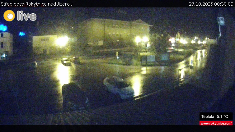 Město Rokytnice nad Jizerou - Střed obce Rokytnice nad Jizerou - 28.10.2025 v 00:30 Město Rokytnice nad Jizerou - Střed obce Rokytnice nad Jizerou - 28.10.2025 v 00:30