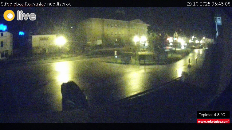 Město Rokytnice nad Jizerou - Střed obce Rokytnice nad Jizerou - 29.10.2025 v 05:45 Město Rokytnice nad Jizerou - Střed obce Rokytnice nad Jizerou - 29.10.2025 v 05:45