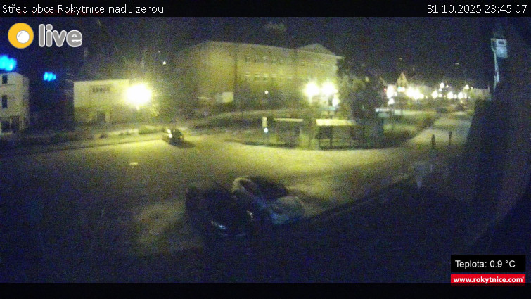 Město Rokytnice nad Jizerou - Střed obce Rokytnice nad Jizerou - 31.10.2025 v 23:45 Město Rokytnice nad Jizerou - Střed obce Rokytnice nad Jizerou - 31.10.2025 v 23:45