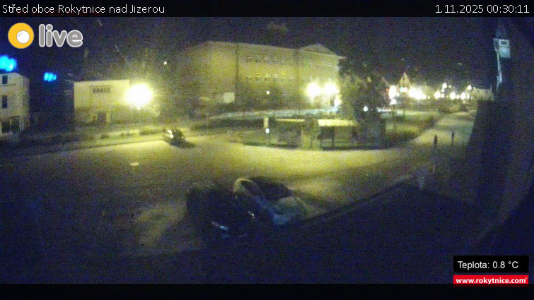 Město Rokytnice nad Jizerou - Střed obce Rokytnice nad Jizerou - 1.11.2025 v 00:30 Město Rokytnice nad Jizerou - Střed obce Rokytnice nad Jizerou - 1.11.2025 v 00:30
