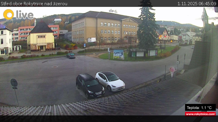 Město Rokytnice nad Jizerou - Střed obce Rokytnice nad Jizerou - 1.11.2025 v 06:45 Město Rokytnice nad Jizerou - Střed obce Rokytnice nad Jizerou - 1.11.2025 v 06:45