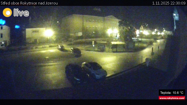Město Rokytnice nad Jizerou - Střed obce Rokytnice nad Jizerou - 1.11.2025 v 22:30 Město Rokytnice nad Jizerou - Střed obce Rokytnice nad Jizerou - 1.11.2025 v 22:30