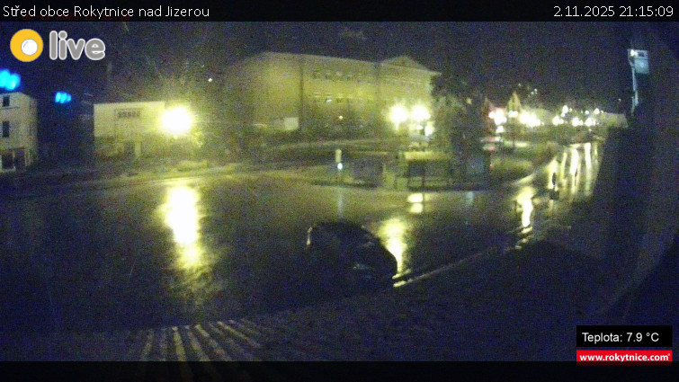 Město Rokytnice nad Jizerou - Střed obce Rokytnice nad Jizerou - 2.11.2025 v 21:15 Město Rokytnice nad Jizerou - Střed obce Rokytnice nad Jizerou - 2.11.2025 v 21:15