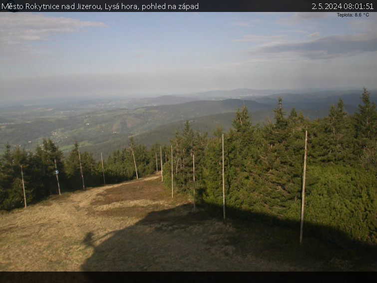 Město Rokytnice nad Jizerou - Lysá hora, pohled na západ - 2.5.2024 v 08:01