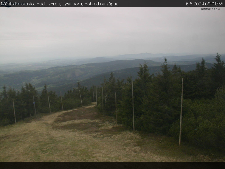 Město Rokytnice nad Jizerou - Lysá hora, pohled na západ - 6.5.2024 v 09:01