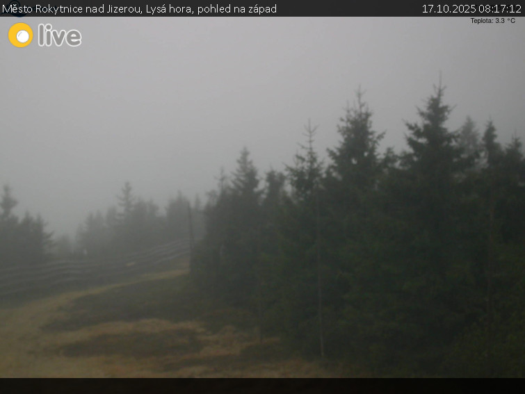 Město Rokytnice nad Jizerou - Lysá hora, pohled na západ - 17.10.2025 v 08:17 Město Rokytnice nad Jizerou - Lysá hora, pohled na západ - 17.10.2025 v 08:17