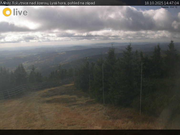 Město Rokytnice nad Jizerou - Lysá hora, pohled na západ - 18.10.2025 v 14:47 Město Rokytnice nad Jizerou - Lysá hora, pohled na západ - 18.10.2025 v 14:47